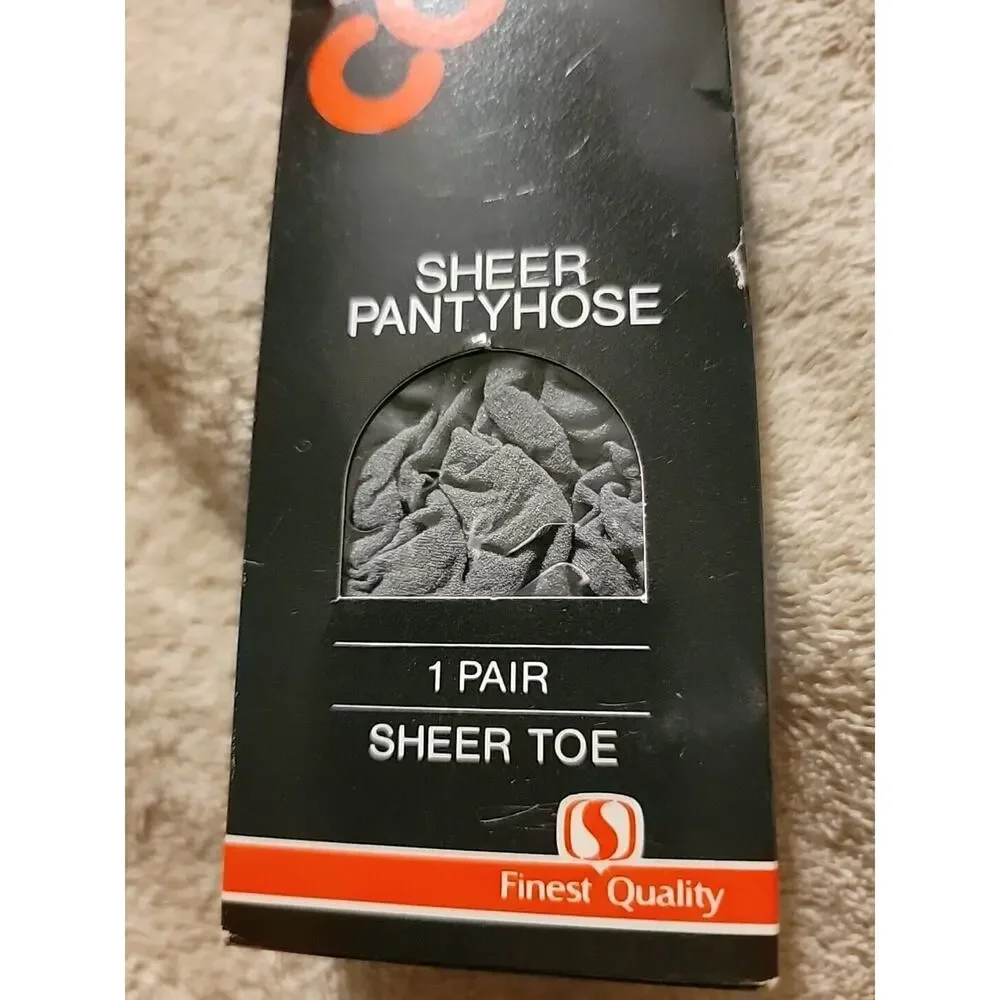 Safeway LA Colors Queen Size Grey Gray Sheer Panty Hose Sheer Toe‎